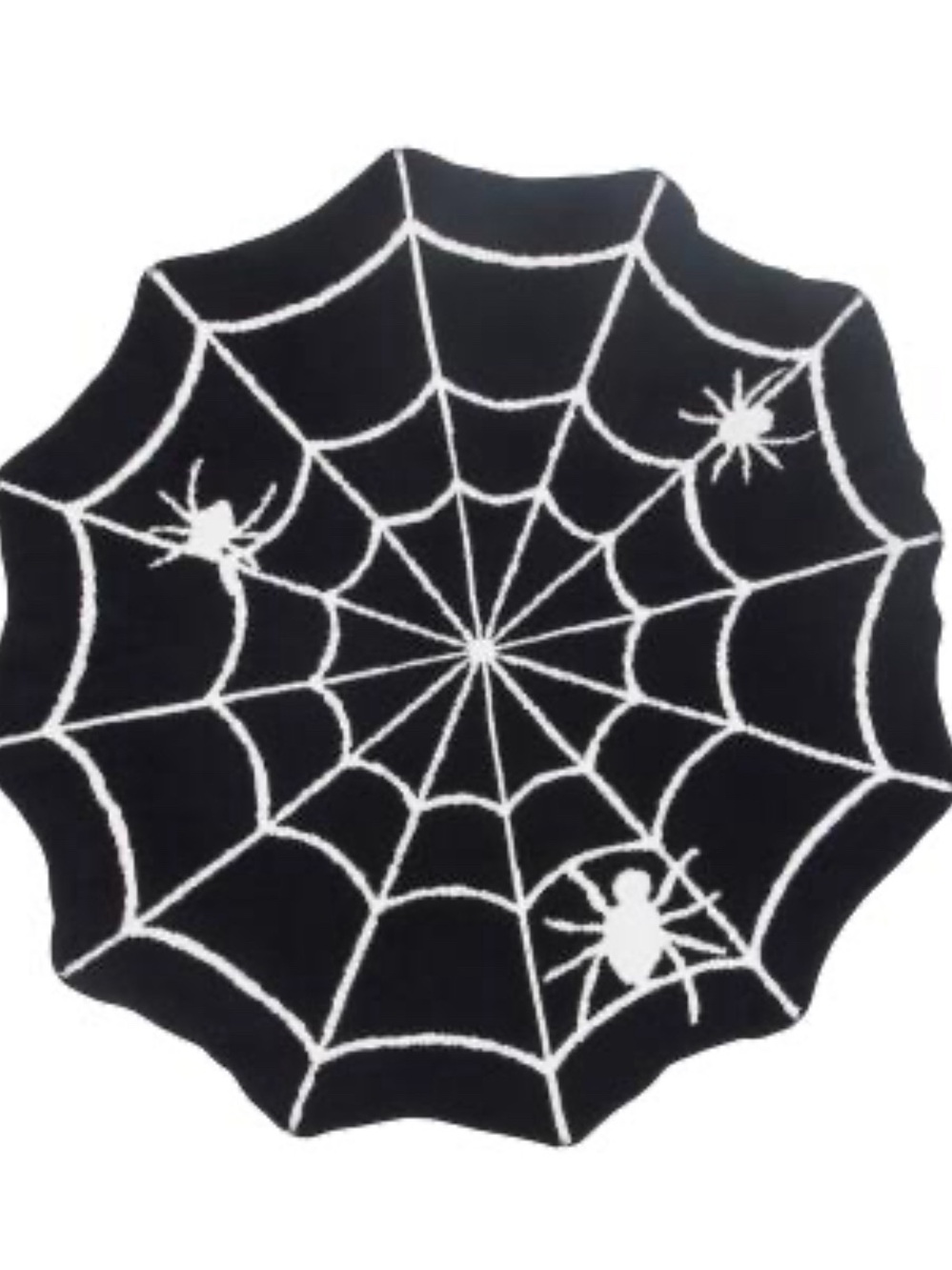 cupcakes & cashmere Black and White Spider Web Throw